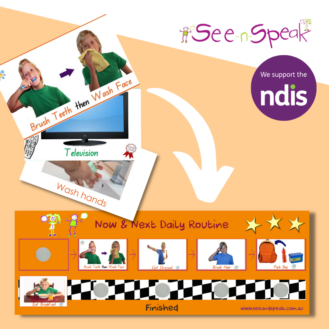 Daily Home Routine picture schedule board autism ndis supports