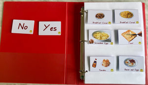 Food choice folder pecs autism picture cards ndis registered disability supports resources